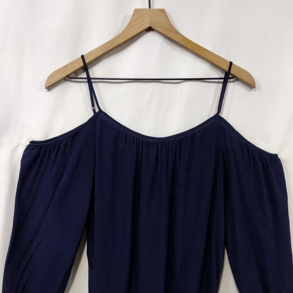 Lilly Pulitzer 100% Silk Candice Top Women's XS True Navy Retro Y2K Minimalist - Picture 3 of 11